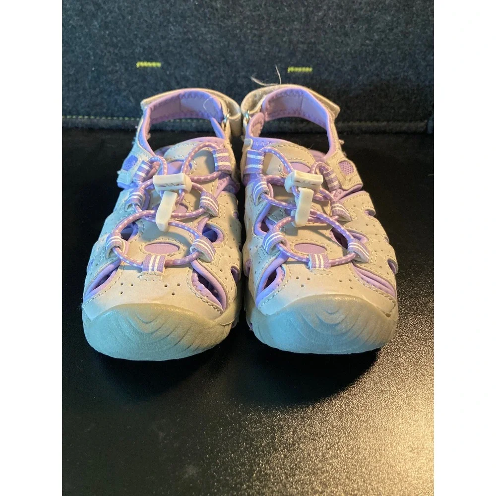 Khombu Dana Kids Grey Purple Closed Toe Sport Water Sandals Size 12 1182623